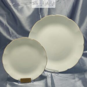 سرویس 26 پارچه نیلوفری سفید لب طلا